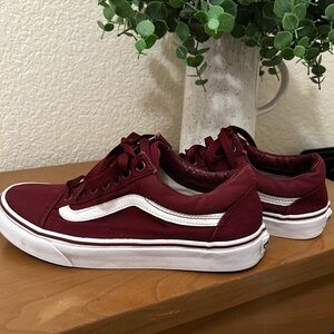 Maroon Vans Old Skool Skate Shoes